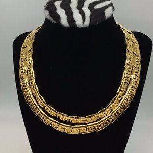 Anne Klein Couture Gold tone Double Strand Chain 1980’s Necklace